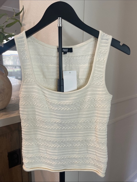 PAIGE Tops - PAIGE Cream Knit Scoop Neck Tank